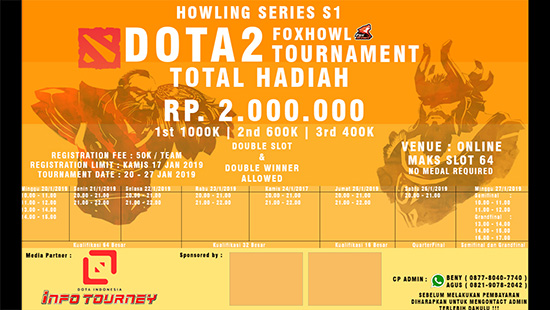 turnamen dota2 meister rookies Fox Howl Howling Series Season 1 januari 2019 logo