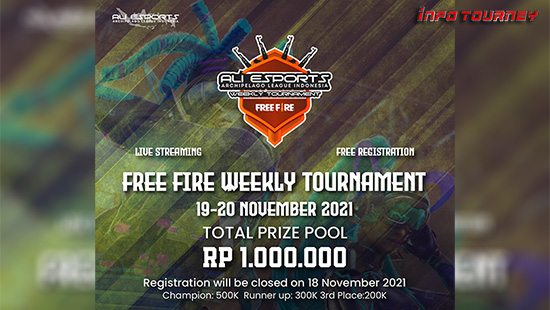 turnamen ff free fire november 2021 ali esports weekly logo