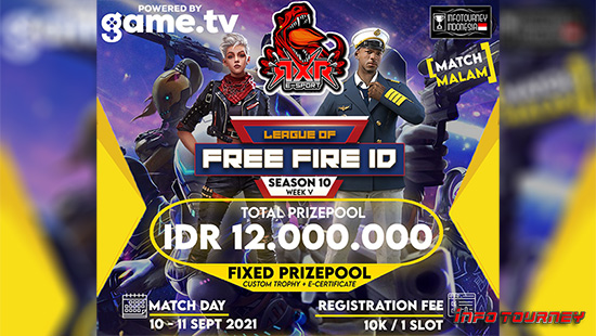 turnamen ff free fire september 2021 rxr esport x free fire id season 10 week 5 logo