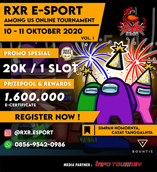 turnamen among us oktober 2020 rxr esport season 1 poster