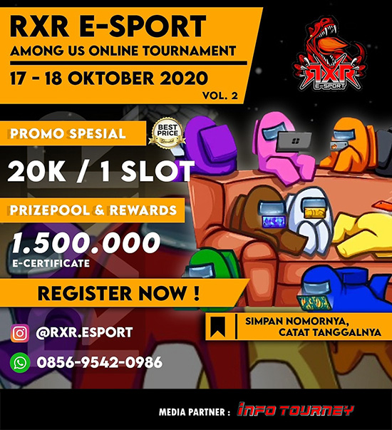 turnamen among us oktober 2020 rxr esport season 2 poster