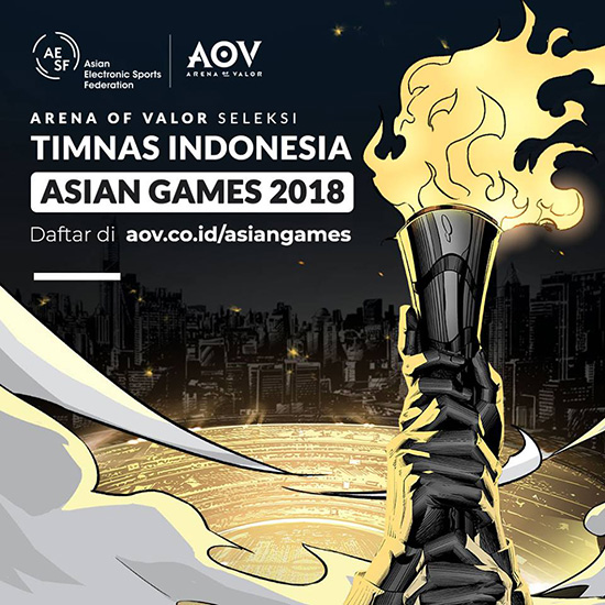 turnamen aov arena of valor seleksi timnas indonesia asian games 2018 mei 2018 poster