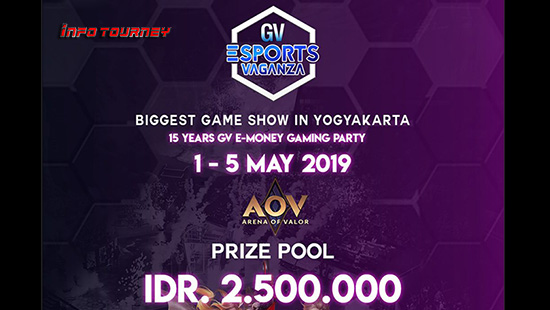 turnamen aov arena of valor gv esports vaganza mei 2019 logo