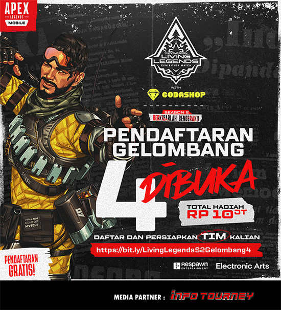 turnamen apex legends mobile oktober 2022 indonesian living legends season 2 gelombang 4 poster