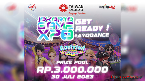 turnamen audition ayodance juli 2023 jakarta game expo 2023 tangcit logo