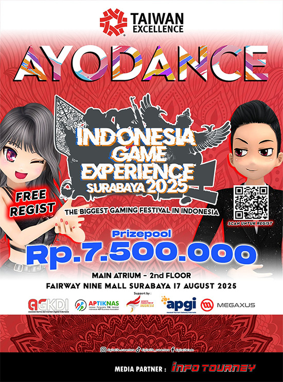 turnamen audition ayodance agustus 2025 igx surabaya 2025 poster