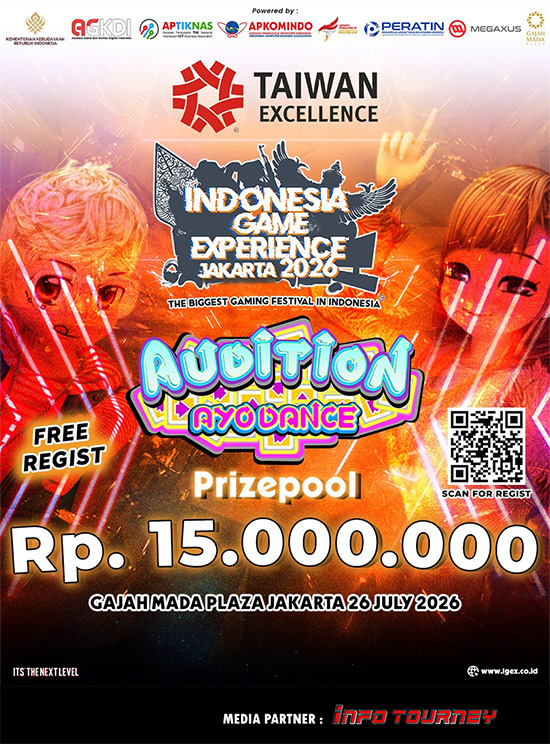 turnamen audition ayodance juli 2026 igex jakarta 2026 poster