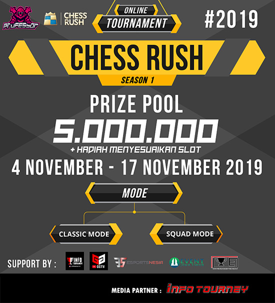 turnamen chess rush chessrush november 2019 professor gaming id season 1 poster