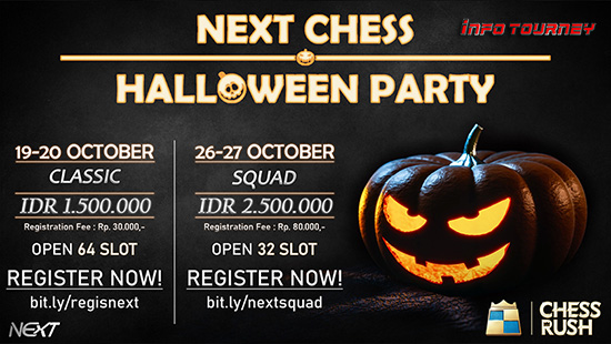 turnamen chess rush chessrush oktober 2019 next chess halloween party logo