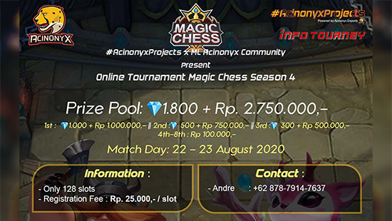 turnamen magic chess magicchess agustus 2020 acinonyx esports season 4 logo