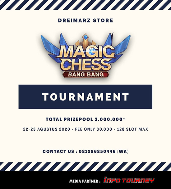 turnamen magic chess magicchess agustus 2020 dreimarz store poster