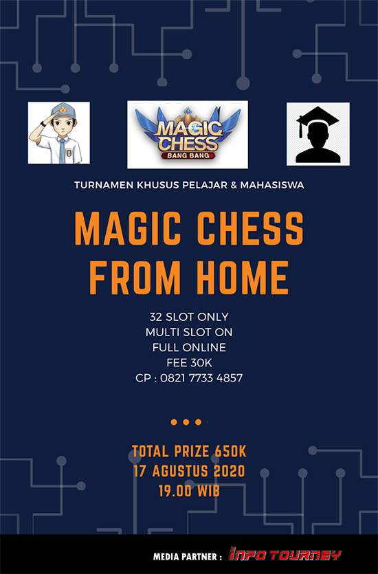 turnamen magic chess magicchess agustus 2020 from home poster