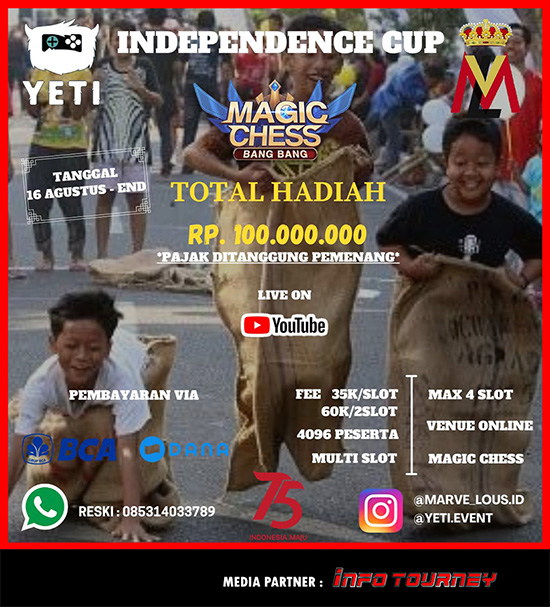 turnamen magic chess magicchess agustus 2020 independence cup poster