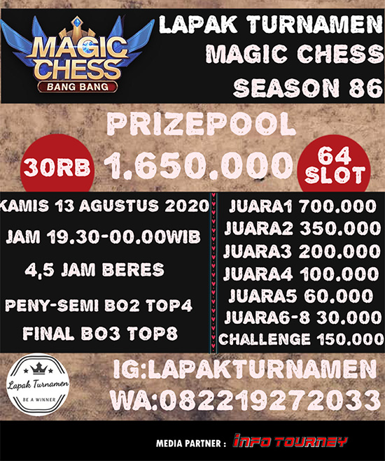 turnamen magic chess magicchess agustus 2020 lapak turnamen season 86 poster