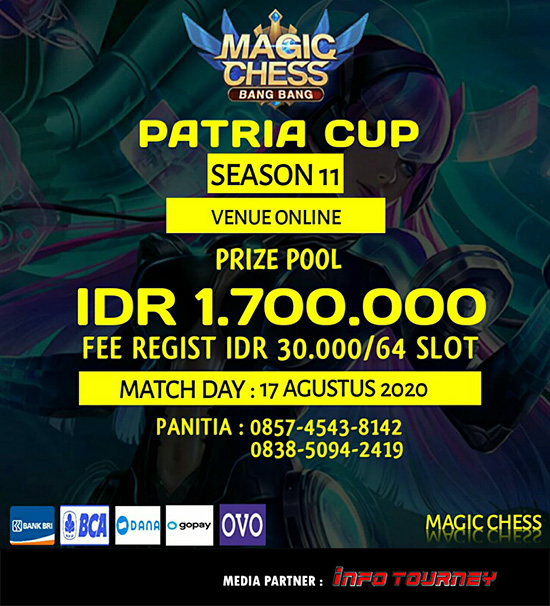 turnamen magic chess magicchess agustus 2020 patria cup season 11 poster