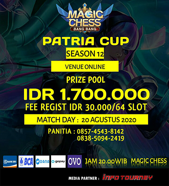 turnamen magic chess magicchess agustus 2020 patria cup season 12 poster