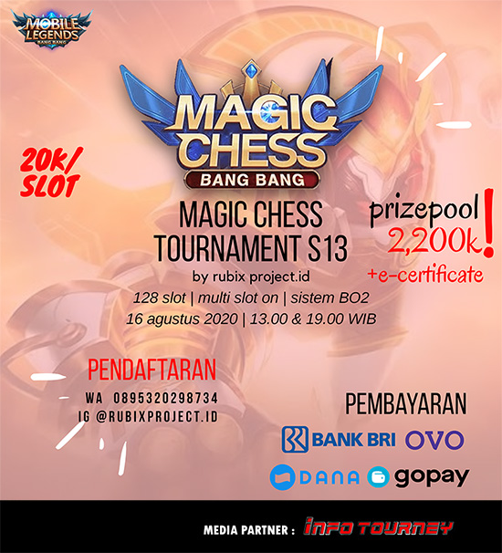 turnamen magic chess magicchess agustus 2020 rubix season 13 poster