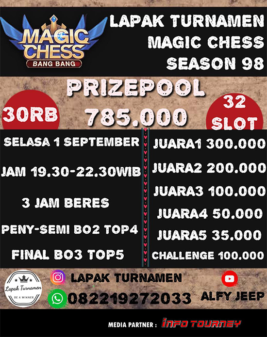 turnamen magic chess magicchess september 2020 lapak turnamen season 98 poster