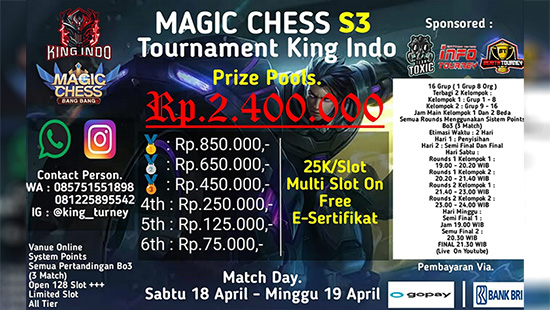 turnamen auto chess autochess april 2020 king indo season 3 logo