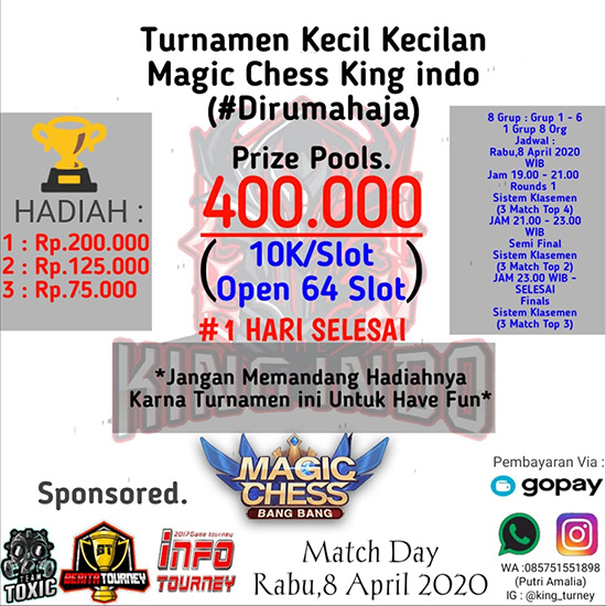turnamen magic chess magicchess april 2020 king indo mini cup poster