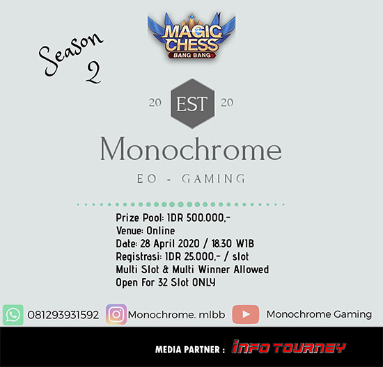 turnamen magic chess magicchess april 2020 monochrome season 2 poster