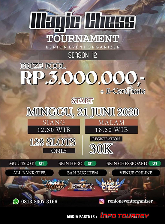 turnamen magic chess magicchess juni 2020 renion organizer season 12 poster