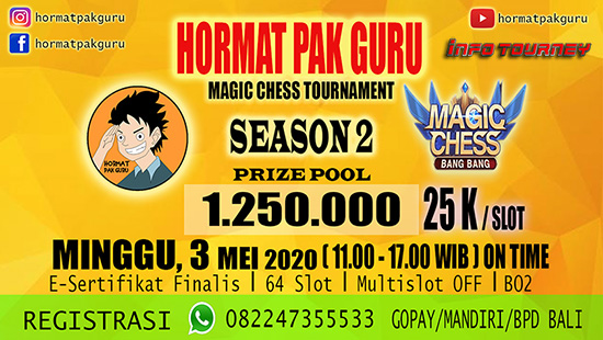 turnamen magic chess magicchess mei 2020 hormat pak guru logo