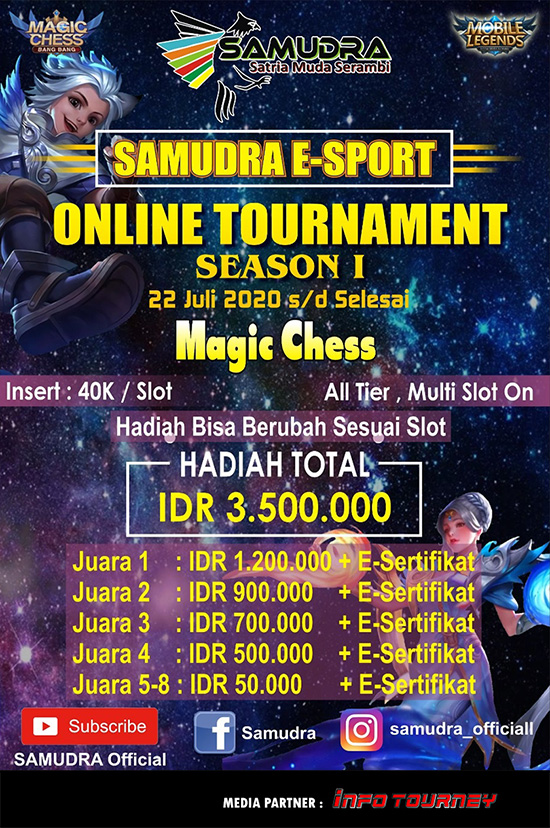 turnamen magic chess magicchess juli 2020 samudra esport season 1 poster