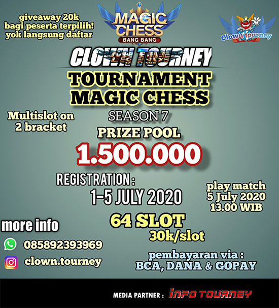 turnamen magic chess magicchess juli 2020 clown season 7 poster