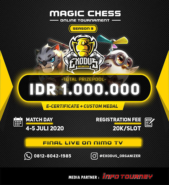 turnamen magic chess magicchess juli 2020 exodus organizer season 9 poster