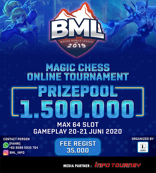 turnamen magic chess magicchess juni 2020 bogor mobile league poster