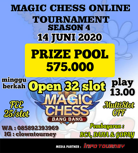 turnamen magic chess magicchess juni 2020 clown season 4 poster