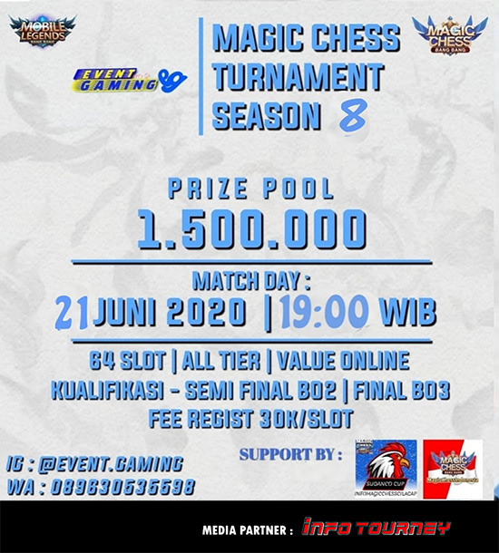 turnamen magic chess magicchess juni 2020 event gaming season 8 poster