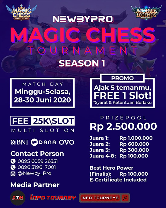 turnamen magic chess magicchess juni 2020 newby pro season 1 poster