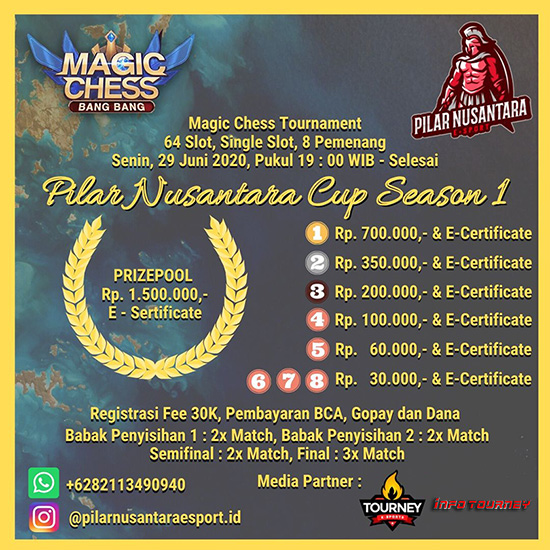 turnamen magic chess magicchess juni 2020 pilar nusantara cup season 1 poster