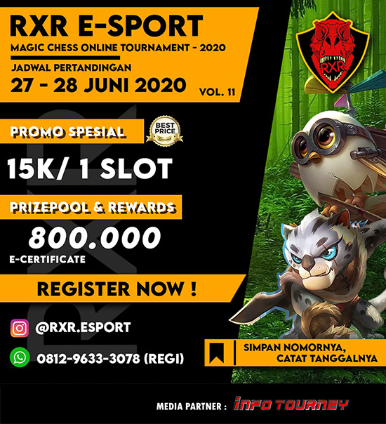 turnamen magic chess magicchess juni 2020 rxr esport season 11 poster