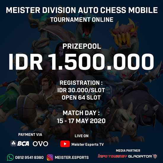 turnamen auto chess autochess mei 2020 meister division mei poster