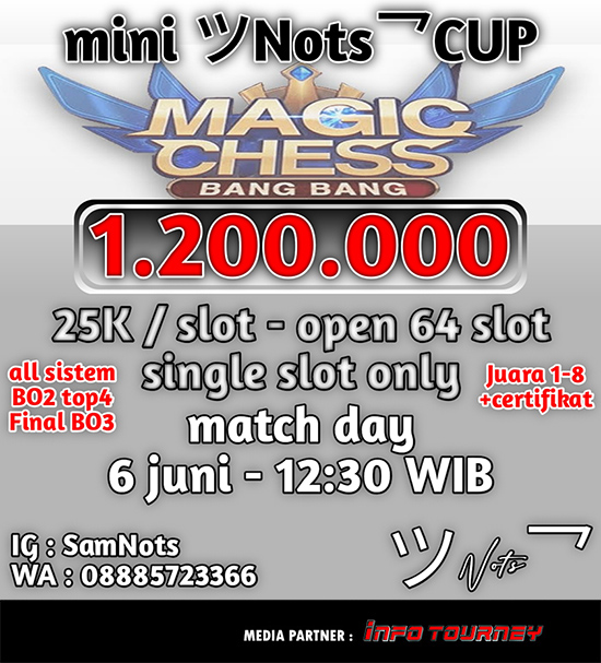 turnamen magic chess magicchess juni 2020 mini nots cup poster