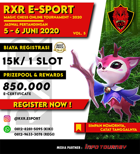turnamen magic chess magicchess juni 2020 rxr esport season 5 poster