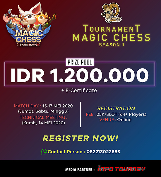 turnamen magic chess magicchess mei 2020 b2l squad season 1 poster