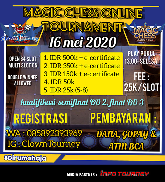 turnamen magic chess magicchess mei 2020 clown season 1 poster
