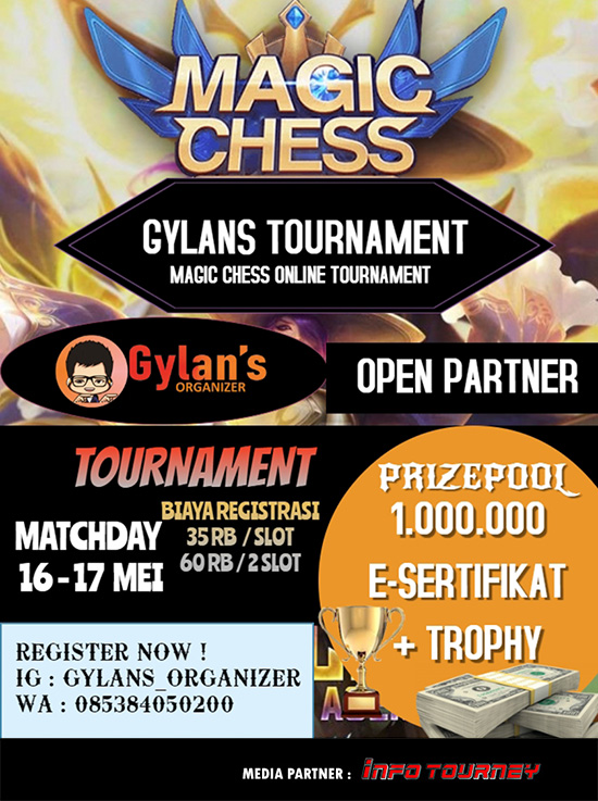 turnamen magic chess magicchess mei 2020 gylans organizer poster