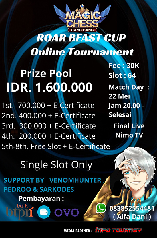 turnamen magic chess magicchess mei 2020 roar beast cup season 1 poster