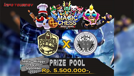 turnamen magic chess magicchess september 2020 damaul x daemon cup logo