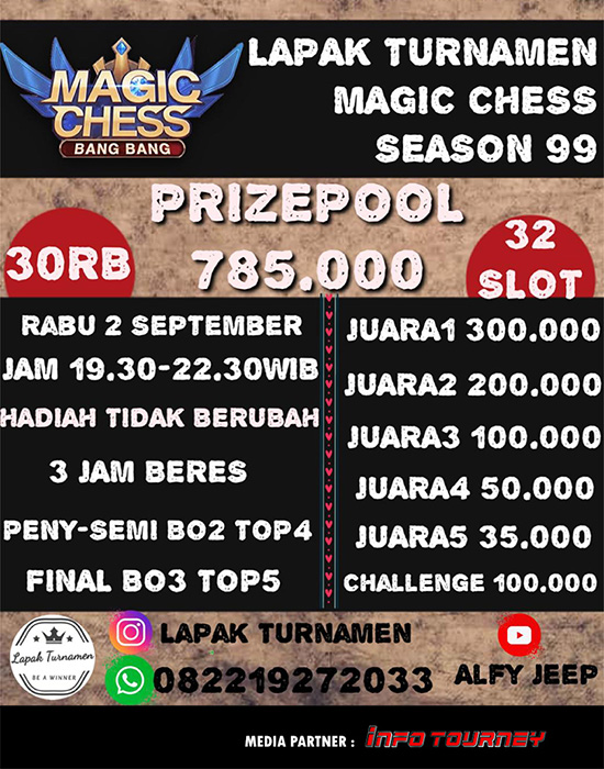turnamen magic chess magicchess september 2020 lapak turnamen season 99 poster