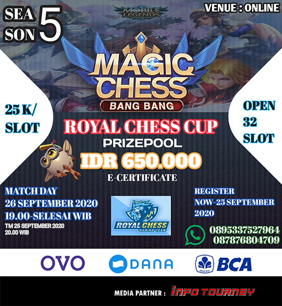 turnamen magic chess magicchess september 2020 royal chess cup season 5 poster