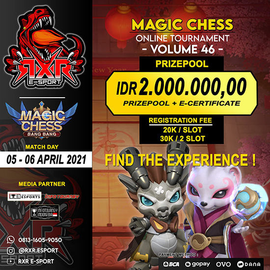 turnamen magic chess magicchess april 2021 rxr esport season 46 week 1 poster