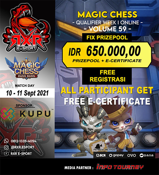 turnamen magic chess magicchess september 2021 rxr esport season 59 week 1 1 poster