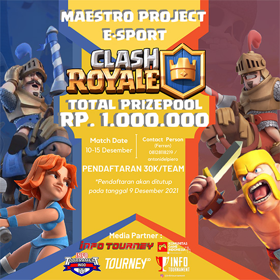 turnamen clash royale desember 2021 maestro project poster
