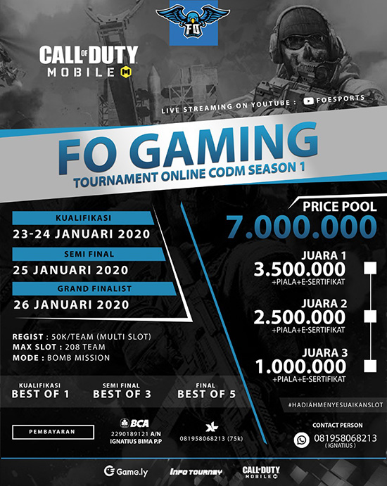 turnamen codm call of duty mobile januari 2020 fo gaming season 1 poster